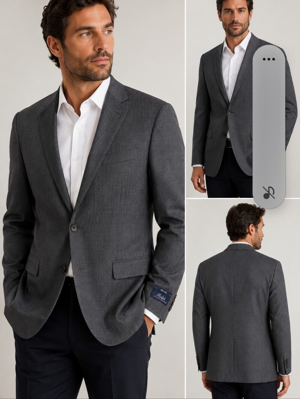 NWT Ralph Lauren Men's Slim Fit Wool Suit Blazer Gray Jacket Size 42 Long